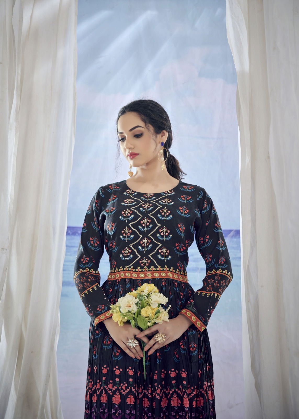 Kig By Amoha Viscose Muslin Printed Long Kurtis Catalog